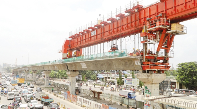 Dhaka Elevated Expressway taking shape after one decade